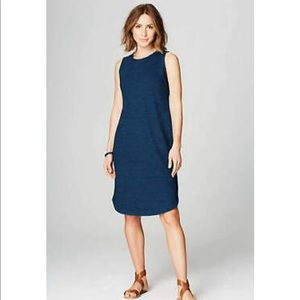 J.Jill Sleeveless Indigo Denim-esque Knit Stretch Dress - Comfortable! Pockets!